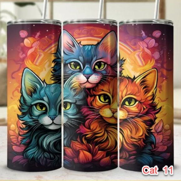 CATS TUMBLER CUP - 20 oz Stainless w Lid - Choose style- NWT for hot/cold - Picture 11 of 14